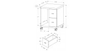 Filing Cabinet 2 drawers I7004